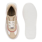 West Port Men White & Beige Sneakers (M-AI-55-WHITE-BEIGE)