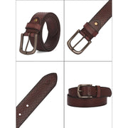 West Port Men’s Burgundy Textured Genuine Leather Belt (M-BT-LE-03-BURGUNDY)