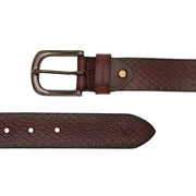 West Port Men’s Burgundy Textured Genuine Leather Belt (M-BT-LE-03-BURGUNDY)