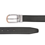 West Port Men’s Reversible Genuine Leather Belt with Metal Buckle (M-BT-MM-141-BLACK-BROWN)