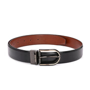 West Port Men’s Reversible Genuine Leather Belt with Metal Buckle (M-BT-MM-142-BLACK-COGNAC)