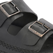 West Port Men Premium Leather Casual Sandals (M-MF-01-BLACK)