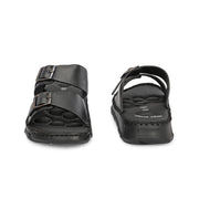 West Port Men Premium Leather Casual Sandals (M-MF-01-BLACK)