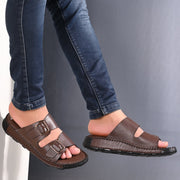 West Port Men Premium Leather Casual Sandals (M-MF-01-BROWN)