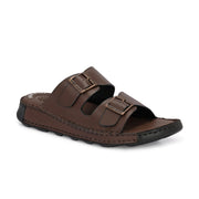 West Port Men Premium Leather Casual Sandals (M-MF-01-BROWN)