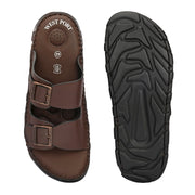 West Port Men Premium Leather Casual Sandals (M-MF-01-BROWN)