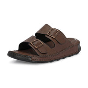 West Port Men Premium Leather Casual Sandals (M-MF-01-BROWN)