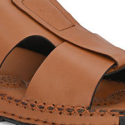 West Port Men Premium Leather Casual Sandals with Comfort Footbed (M-MF-10-TAN)