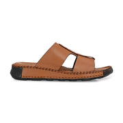 West Port Men Premium Leather Casual Sandals with Comfort Footbed (M-MF-10-TAN)