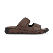 West Port Men Premium Leather Casual Sandals with Comfort Footbed (M-MF-15-BROWN)