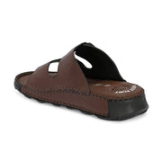 West Port Men Premium Leather Casual Sandals with Comfort Footbed (M-MF-15-BROWN)