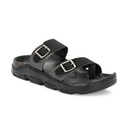 West Port Men Faux Leather Casual Sandals (M-MT-15-BLACK-GREY)