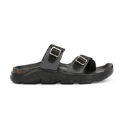 West Port Men Faux Leather Casual Sandals (M-MT-15-BLACK-GREY)