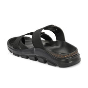West Port Men Faux Leather Casual Sandals (M-MT-15-BLACK-GREY)