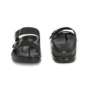 West Port Men Faux Leather Casual Sandals (M-MT-15-BLACK-GREY)
