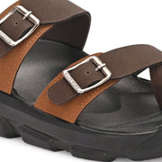 West Port Men Faux Leather Casual Sandals (M-MT-15-BROWN-TAN)