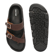 West Port Men Faux Leather Casual Sandals (M-MT-15-BROWN-TAN)