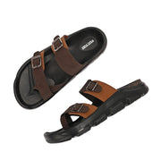West Port Men Faux Leather Casual Sandals (M-MT-15-BROWN-TAN)