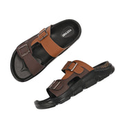 West Port Men Faux Leather Casual Sandals (M-MT-16-BROWN-TAN)