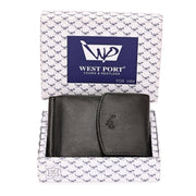 West Port Men's Genuine Leather Wallet (M-WT-ISC-23-BLACK)