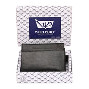West Port Men's Genuine Leather Wallet – Classic Design with Ample Storage (M-WT-ISC-25-BLACK)