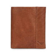 West Port Men's Genuine Leather Wallet – Classic Design with Ample Storage (M-WT-ISC-25-COGNAC)