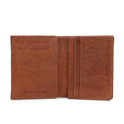 West Port Men's Genuine Leather Wallet – Classic Design with Ample Storage (M-WT-ISC-25-COGNAC)
