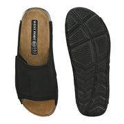 West Port Genuine Leather Adjustable Strap Slides (M-WW-06-BLACK)
