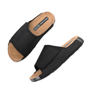 West Port Genuine Leather Adjustable Strap Slides (M-WW-06-BLACK)
