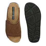 West Port Genuine Leather Adjustable Strap Slides (M-WW-06-BROWN)