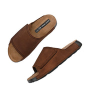 West Port Genuine Leather Adjustable Strap Slides (M-WW-06-BROWN)