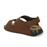 West Port Men Genuine Leather Dual Adjustable Straps Sandals (M-WW-07-BROWN)