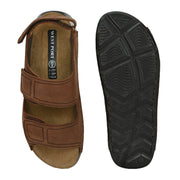 West Port Men Genuine Leather Dual Adjustable Straps Sandals (M-WW-07-BROWN)
