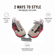 West Port Trendy Casual Sneakers (MAGIC-64-RED-GREY)