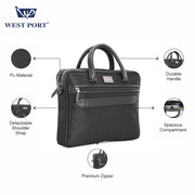 West Port Premium Business Laptop Bag (MBG-AI-15-BLACK)