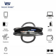 West Port Premium Business Laptop Bag (MBG-AI-15-BLACK)
