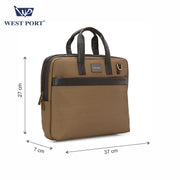 West Port Premium Office & Travel Business Laptop Bag (MBG-AI-16-KHAKI)