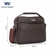 West Port Faux Leather Office Handbag | Executive Business Utility Bag (MBG-AI-20-BROWN)