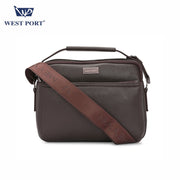 West Port Faux Leather Office Handbag | Executive Business Utility Bag (MBG-AI-20-BROWN)