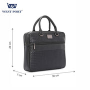 West Port Unisex Premium Office & Travel Laptop Bag (MBG-AI-21-BLACK)