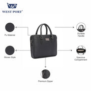 West Port Unisex Office & Travel Compact Laptop Bag (MBG-AI-23-BLACK)