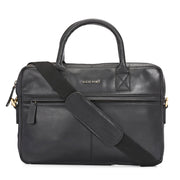 West Port Unisex Premium Leather Laptop Bag – Timeless Professional Elegance (MBG-AO-01-BLACK)