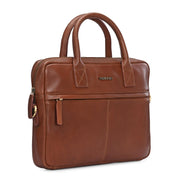 West Port Unisex Premium Leather Laptop Bag – Timeless Professional Elegance (MBG-AO-01-COGNAC)