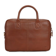 West Port Unisex Premium Leather Laptop Bag – Timeless Professional Elegance (MBG-AO-01-COGNAC)