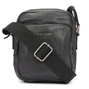 West Port Premium Leather Messenger Crossbody Sling Bag (MBG-AO-02-BLACK)