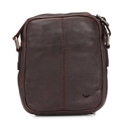 West Port Premium Leather Messenger Crossbody Sling Bag (MBG-AO-02-BROWN)