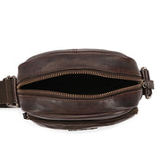 West Port Premium Leather Messenger Crossbody Sling Bag (MBG-AO-02-BROWN)
