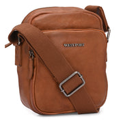 West Port Premium Leather Messenger Crossbody Sling Bag (MBG-AO-02-COGNAC)