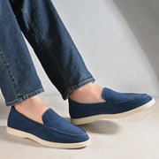 West Port Men Trendy Leather Loafers (Thrive-10-Blue)