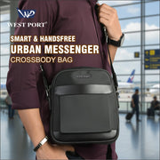 West Port Urban Messenger Crossbody Sling Bag – Smart & Handsfree (URBAN MESSENGER-BLACK)